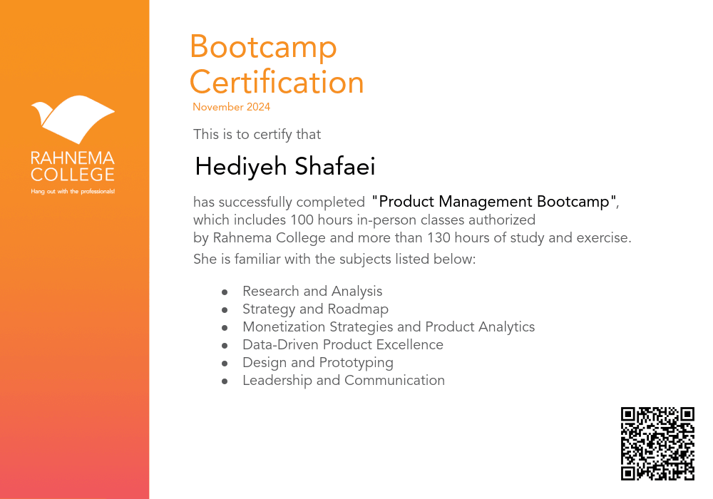 Product Management Bootcamp-completion-certificate