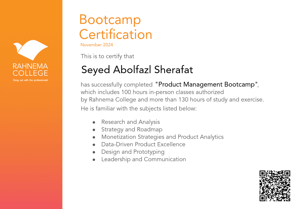 Product Management Bootcamp-completion-certificate