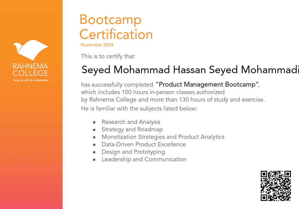 Product Management Bootcamp-completion-certificate