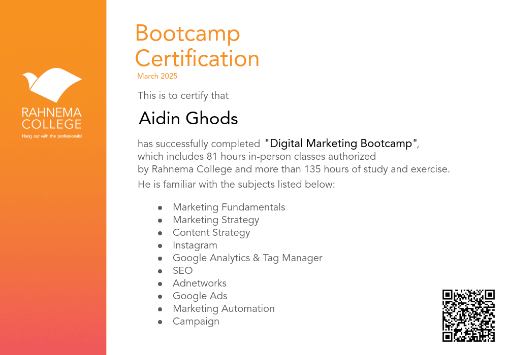 Digital Marketing Bootcamp-completion-certificate