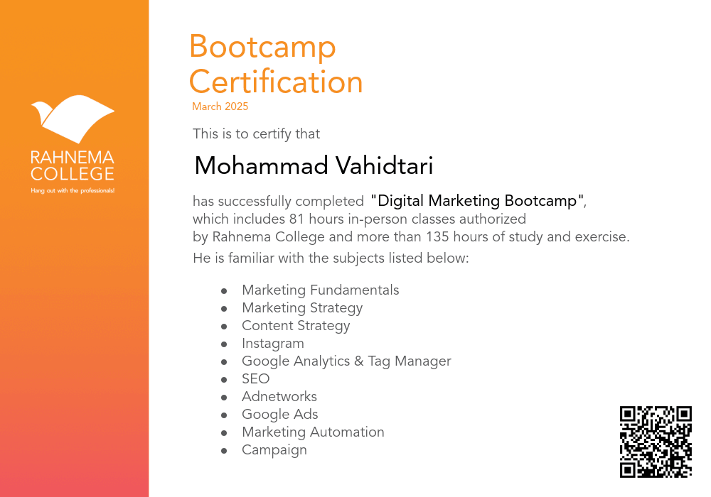 Digital Marketing Bootcamp-completion-certificate