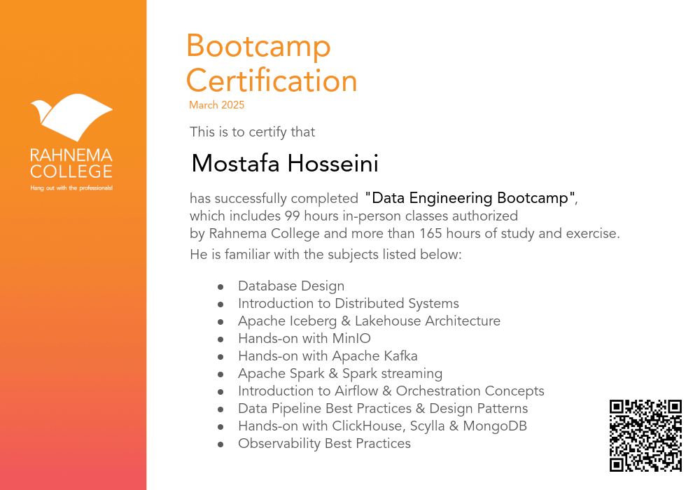 Data Engineering Bootcamp-completion-certificate