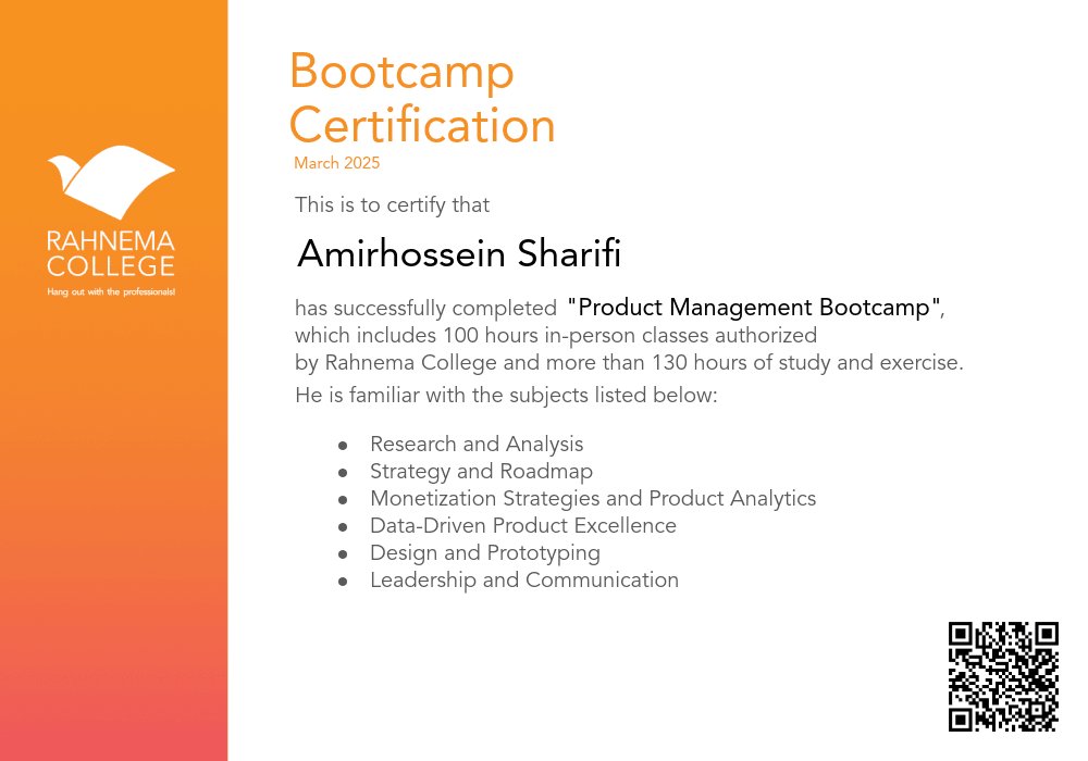 Product Management Bootcamp-completion-certificate