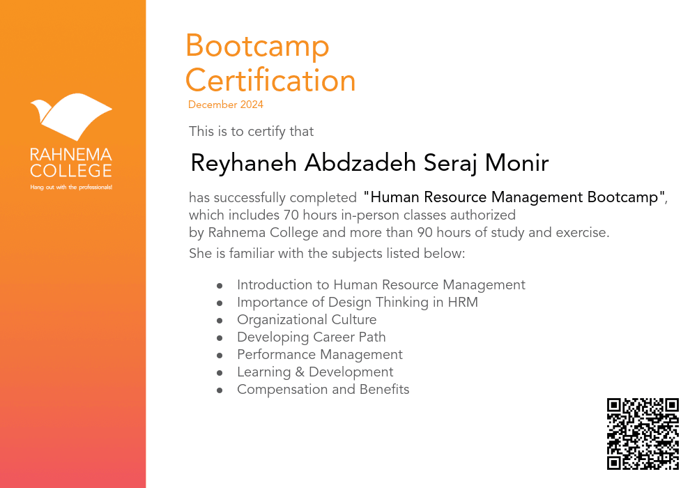 Human Resource Management Bootcamp-completion-certificate