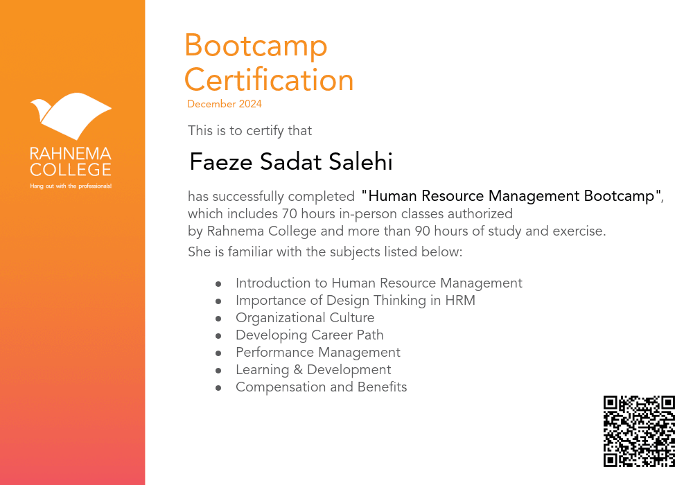 Human Resource Management Bootcamp-completion-certificate