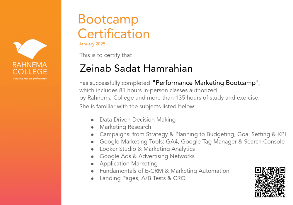 Performance Marketing Bootcamp-completion-certificate