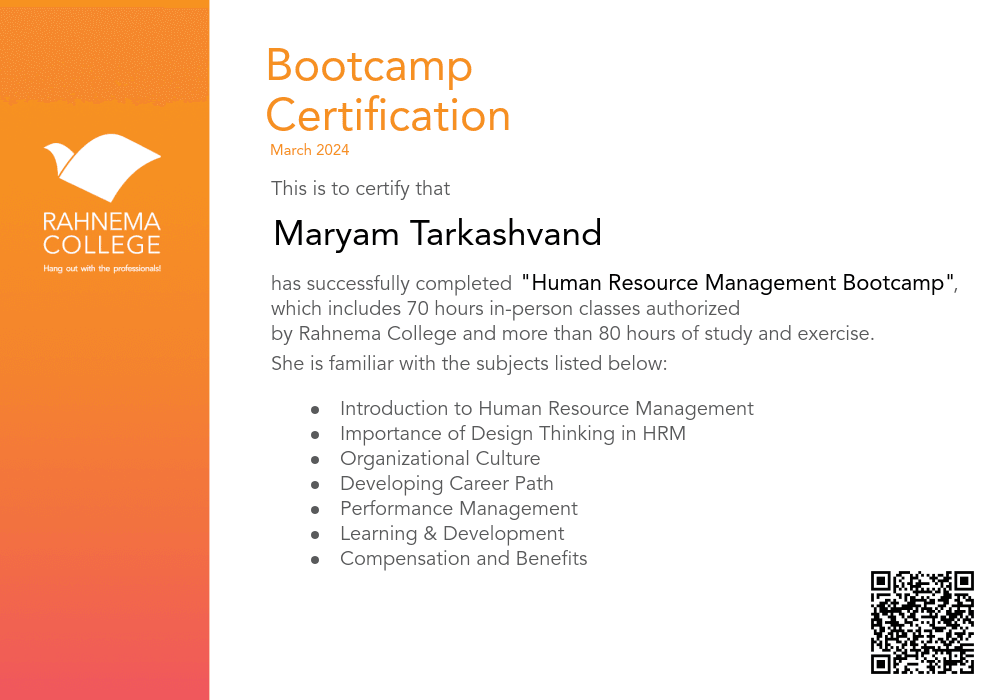 Human Resource Management Bootcamp-completion-certificate