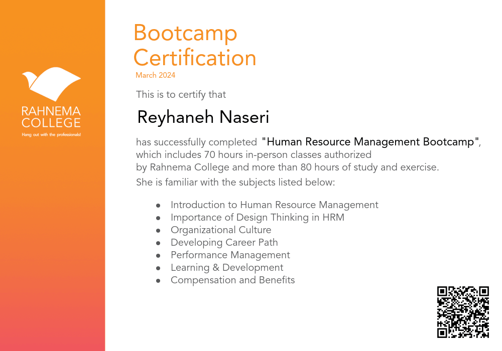 Human Resource Management Bootcamp-completion-certificate
