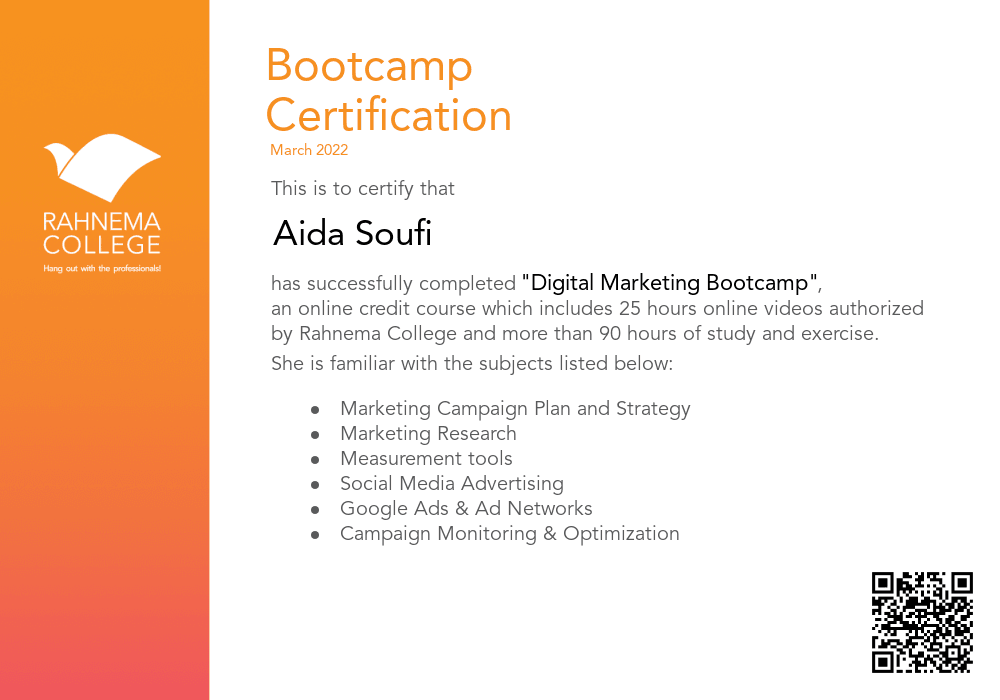 Digital Marketing Bootcamp-completion-certificate