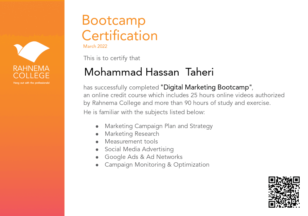 Digital Marketing Bootcamp-completion-certificate