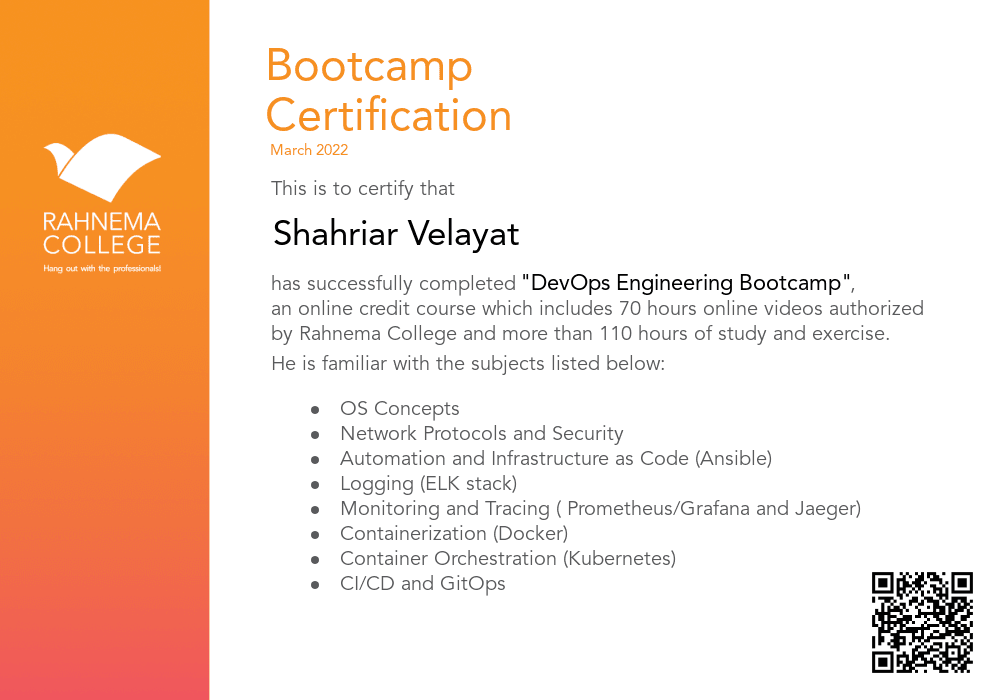 DevOps Engineering Bootcamp-completion-certificate