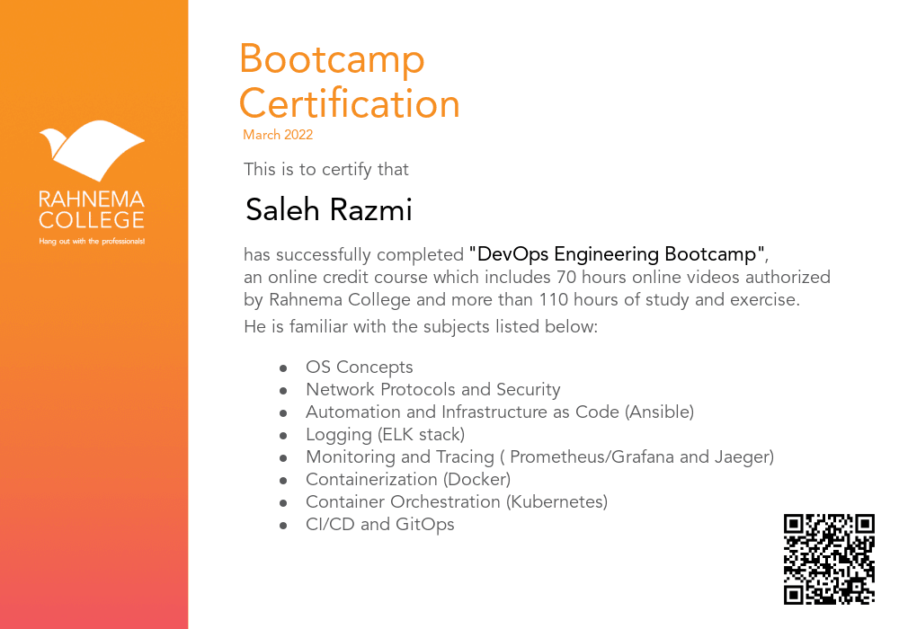 DevOps Engineering Bootcamp-completion-certificate