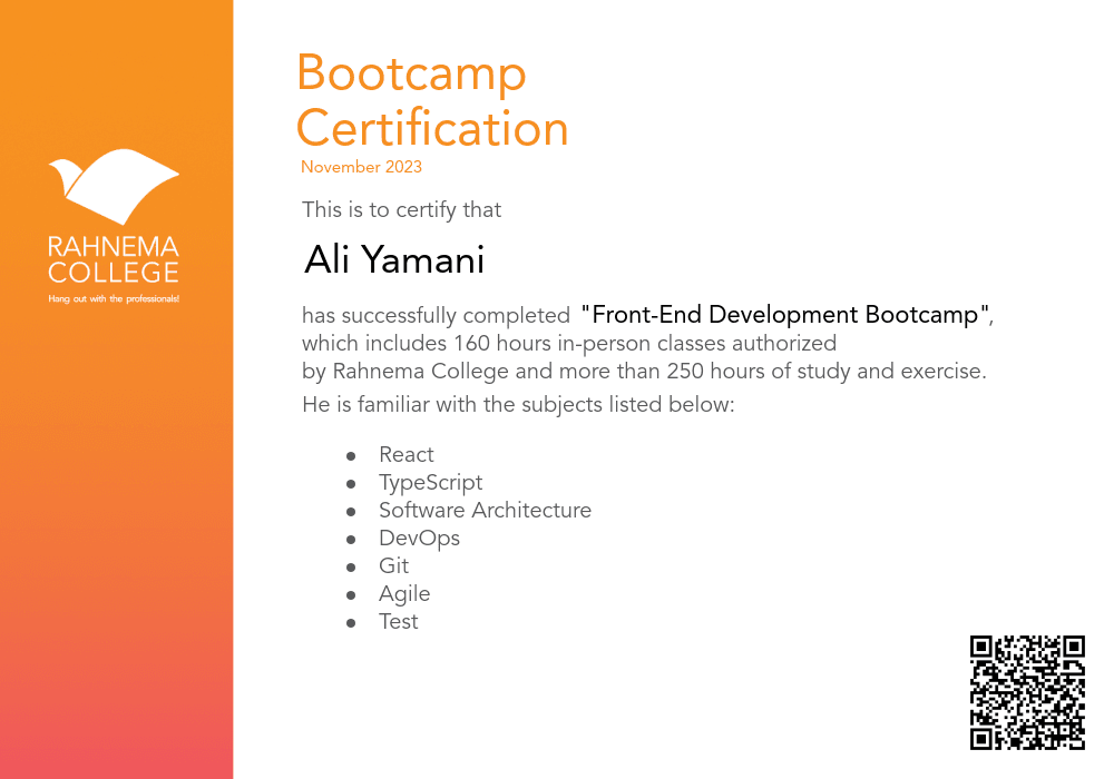 Front-End Development Bootcamp-completion-certificate