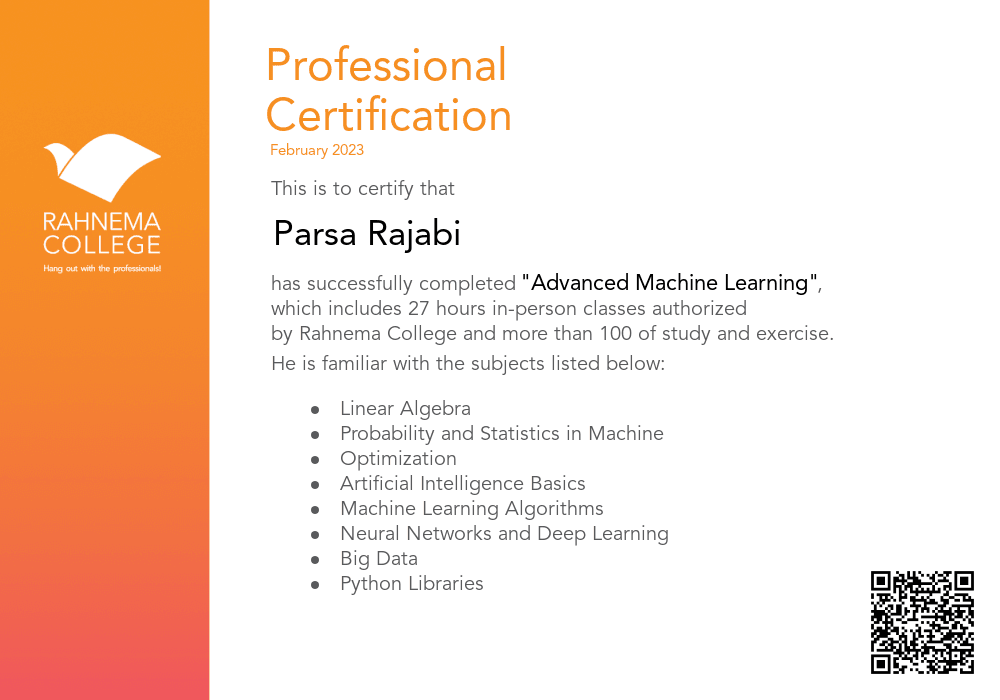 Advanced Machine Learning-completion-certificate