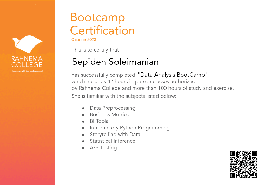 Data Analysis BootCamp-completion-certificate