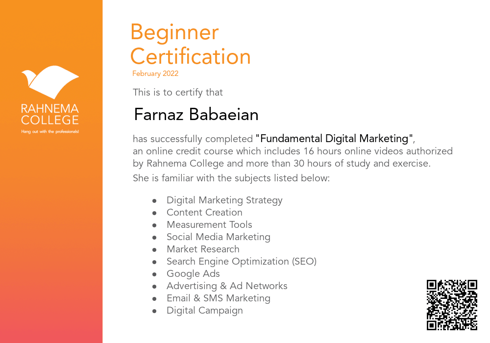Fundamental Digital Marketing-completion-certificate