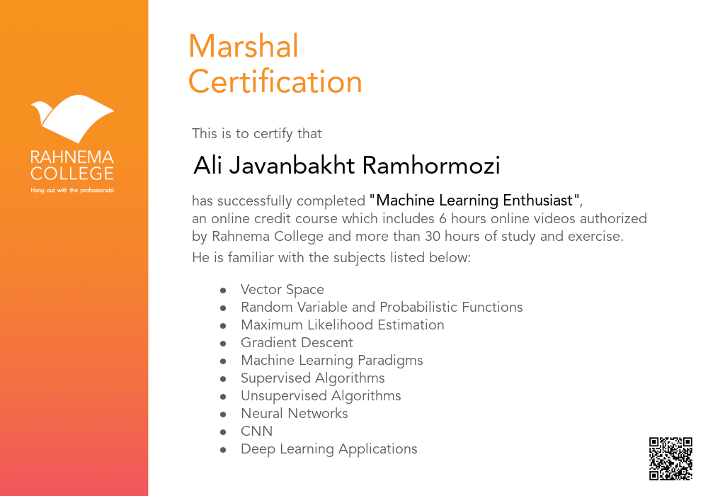 Fundamental Machine Learning-completion-certificate