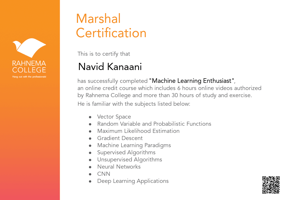 Fundamental Machine Learning-completion-certificate