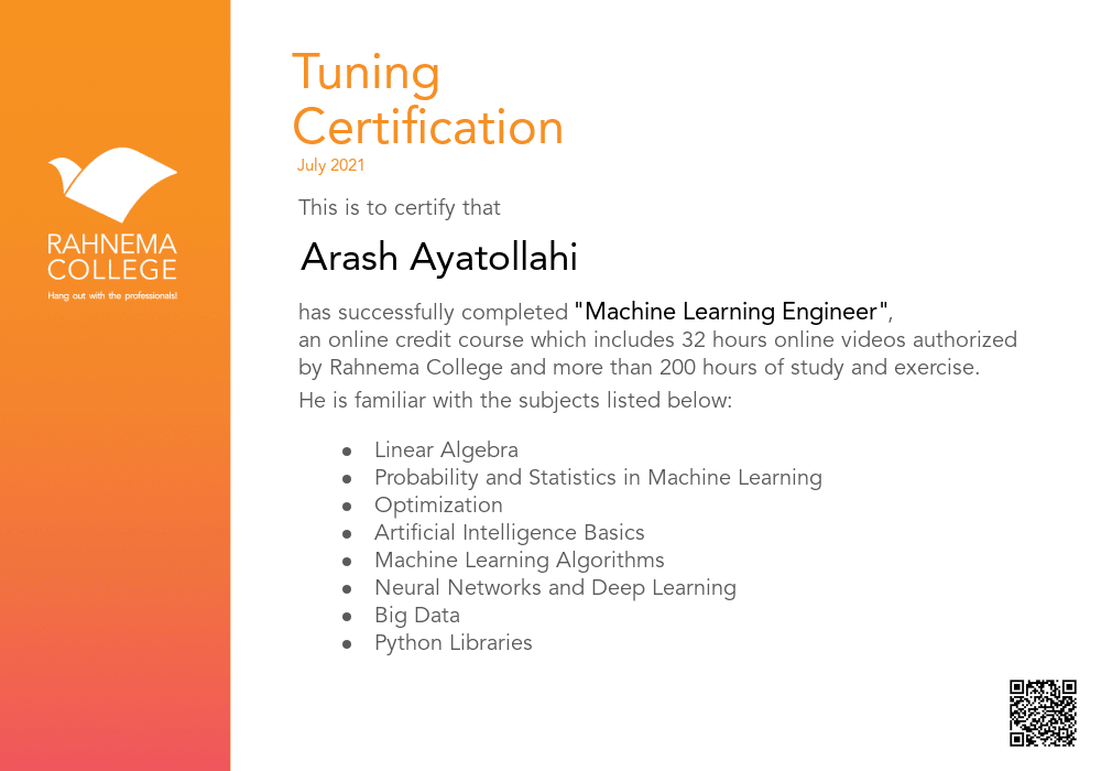 Machine Learning Bootcamp-completion-certificate