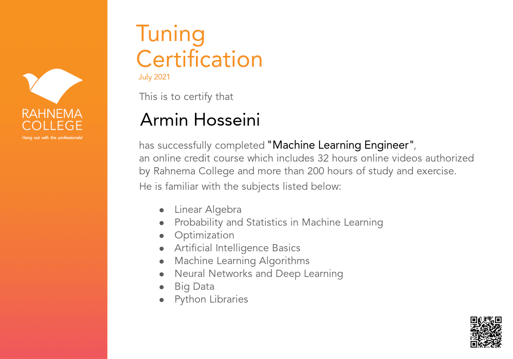 Machine Learning Bootcamp-completion-certificate