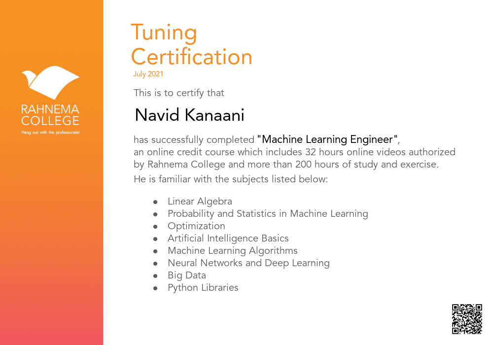 Machine Learning Bootcamp-completion-certificate