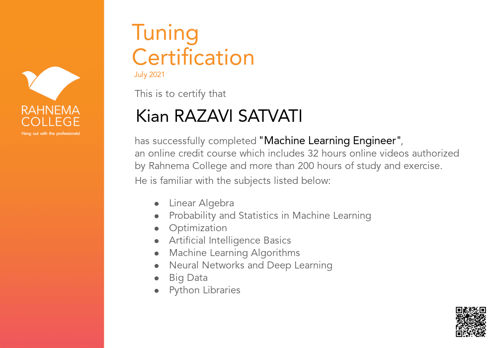 Machine Learning Bootcamp-completion-certificate