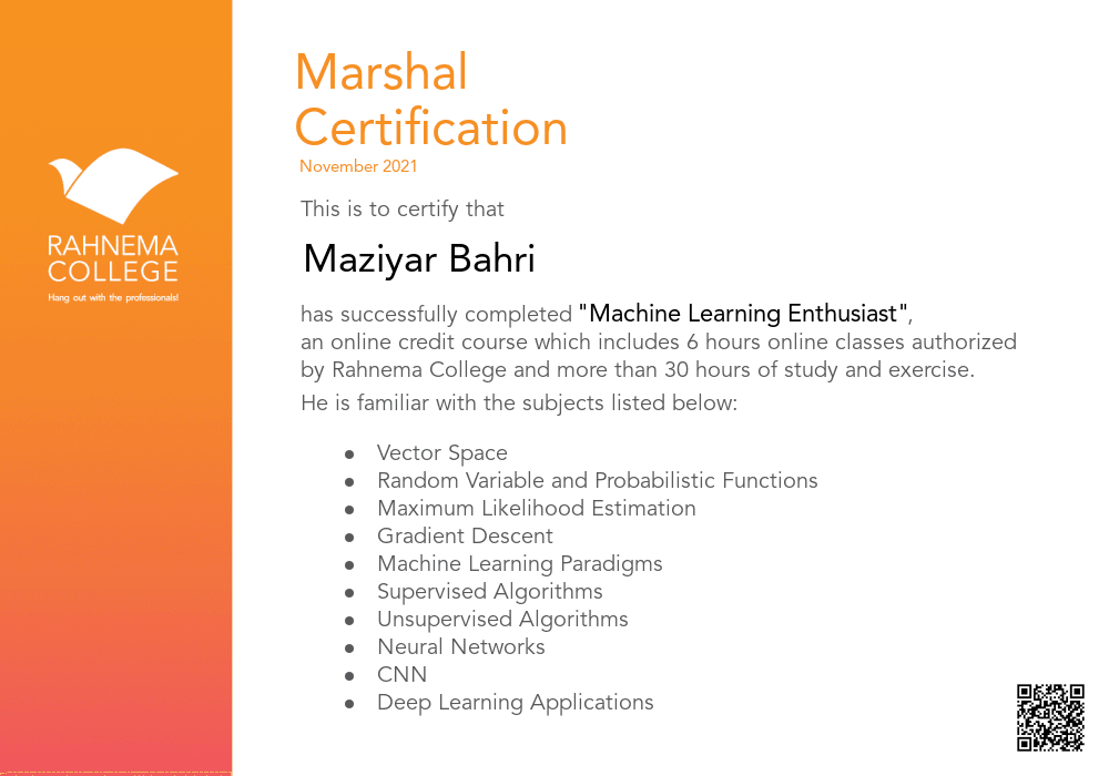 Fundamental Machine Learning-completion-certificate