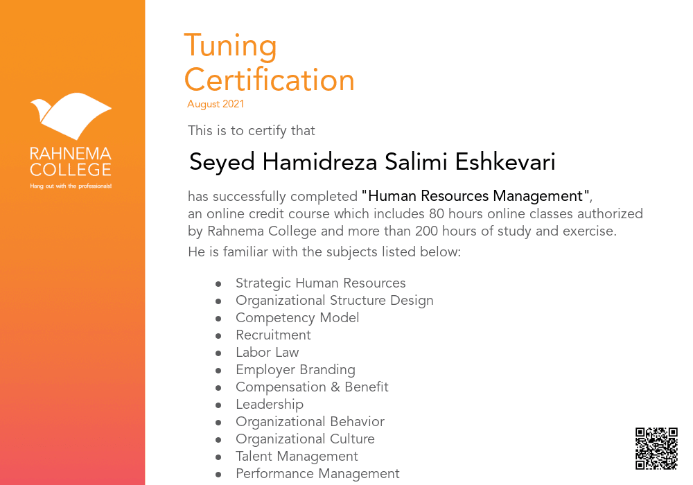 Human Resource Management Bootcamp-completion-certificate