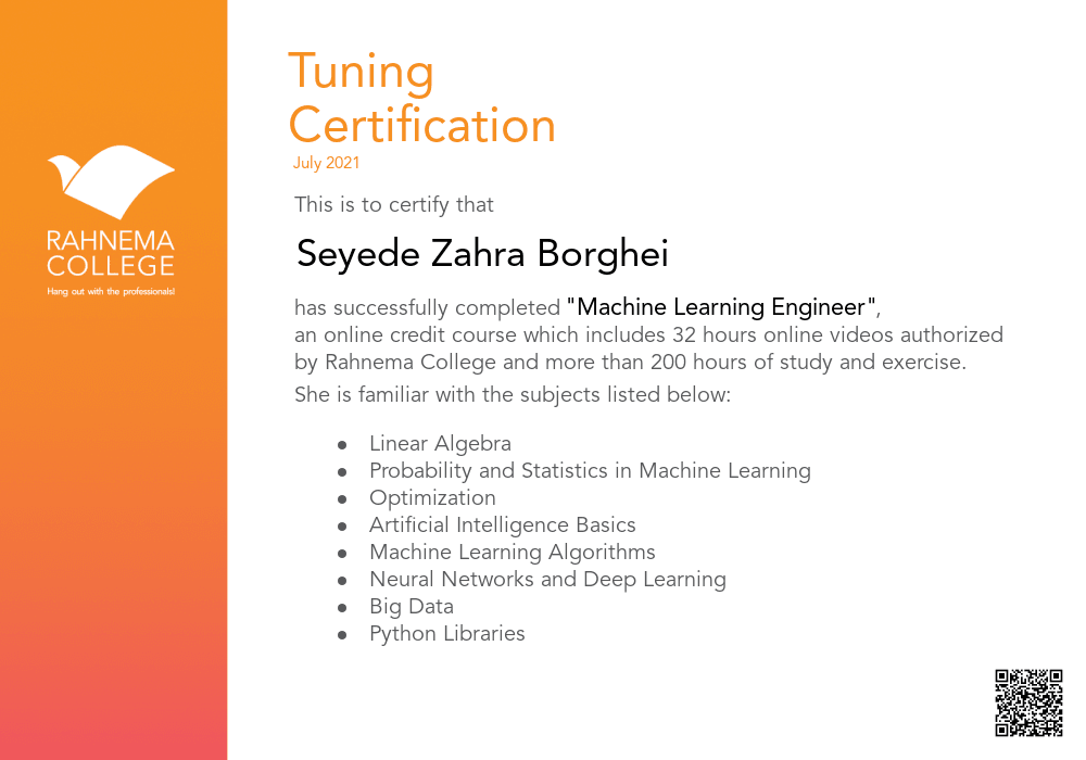 Machine Learning Bootcamp-completion-certificate
