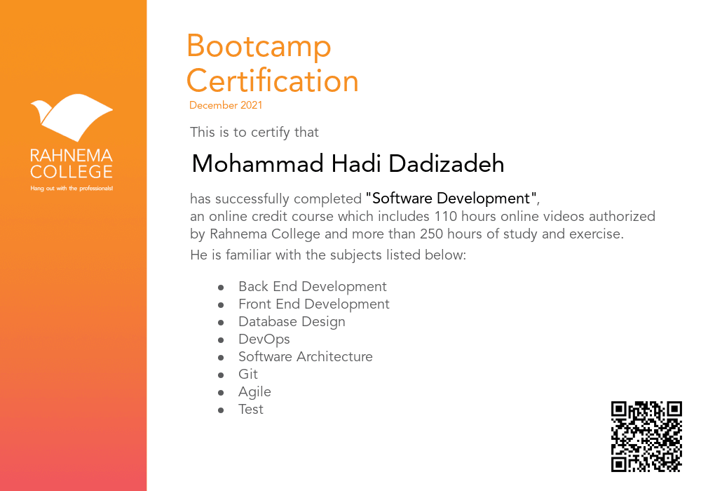 Software Development Bootcamp-completion-certificate